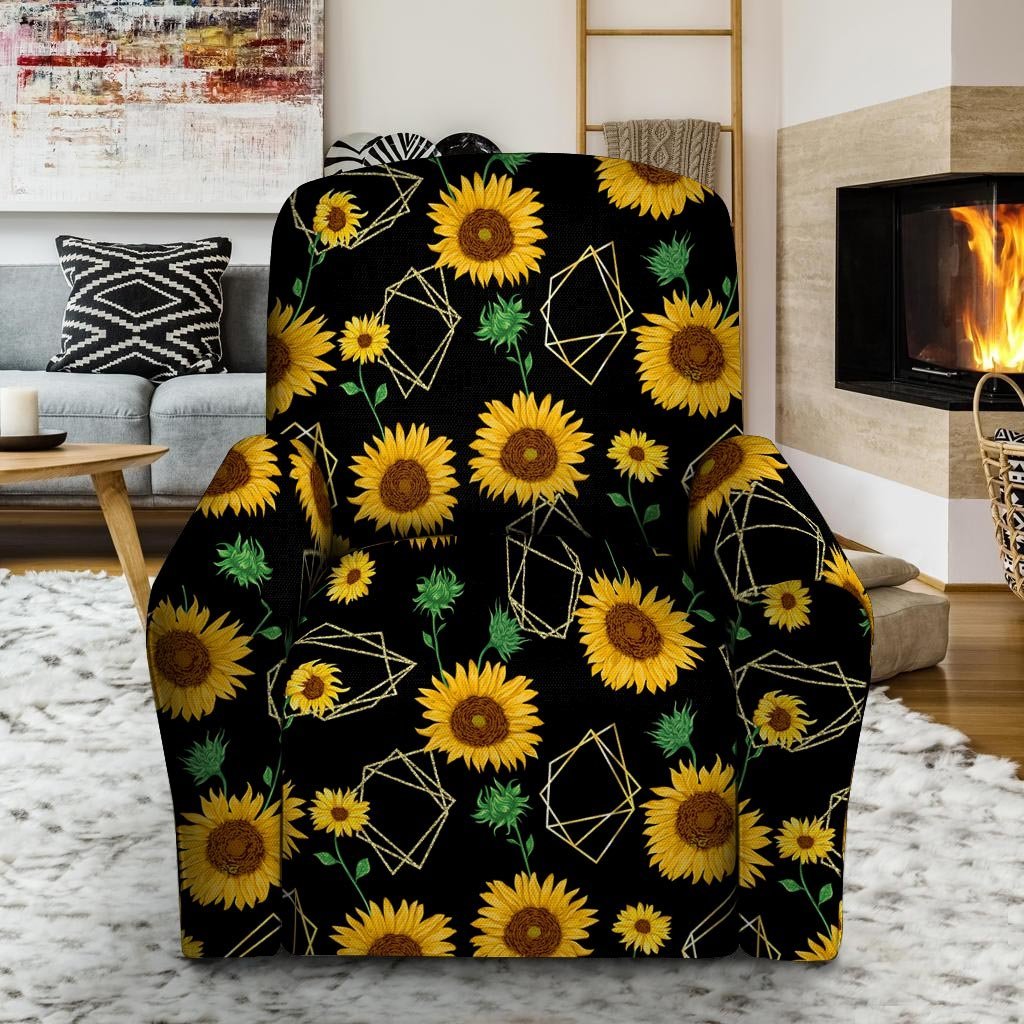 Polygonal Sunflower Recliner Cover-grizzshop