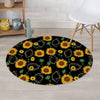 Polygonal Sunflower Round Rug-grizzshop