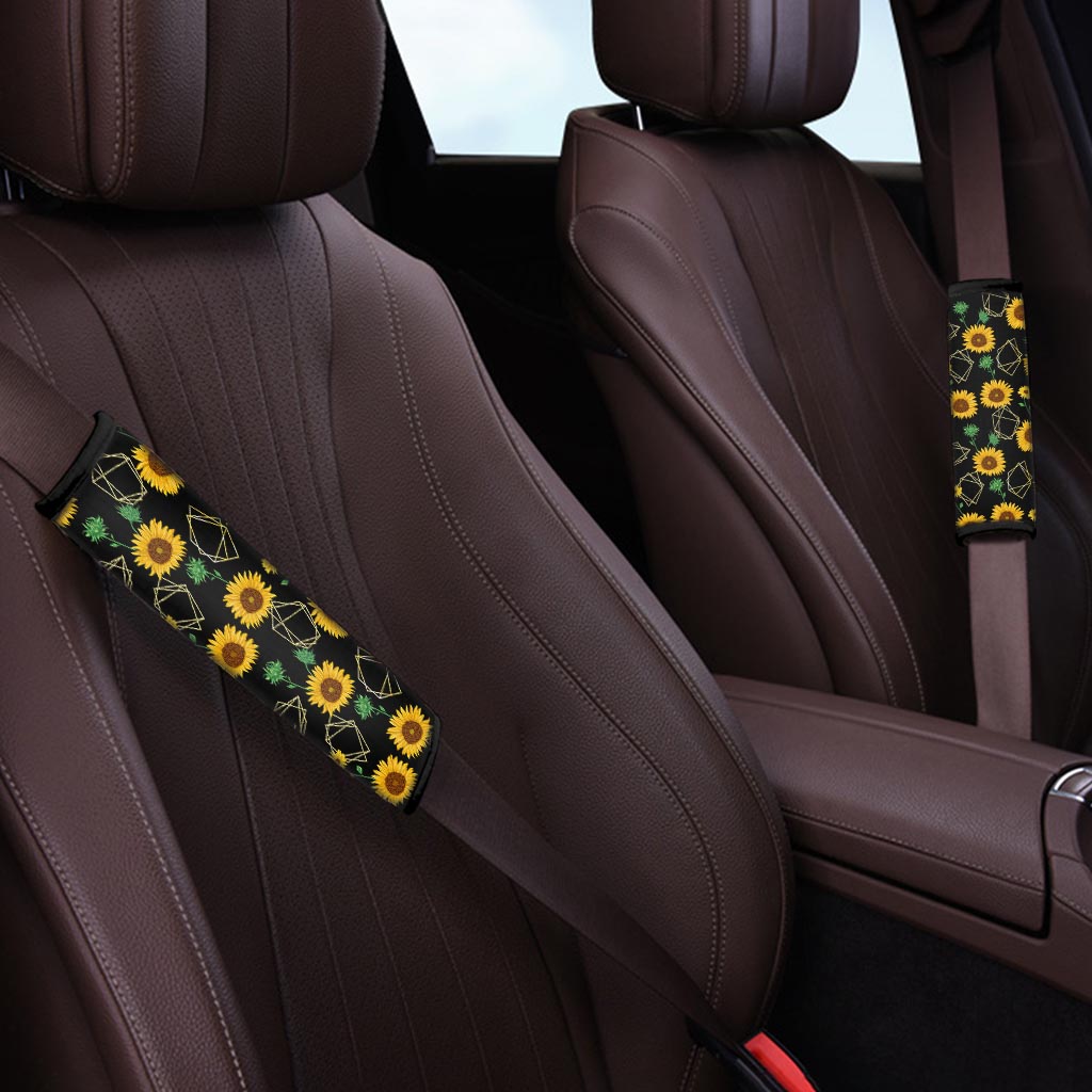 Polygonal Sunflower Seat Belt Cover-grizzshop