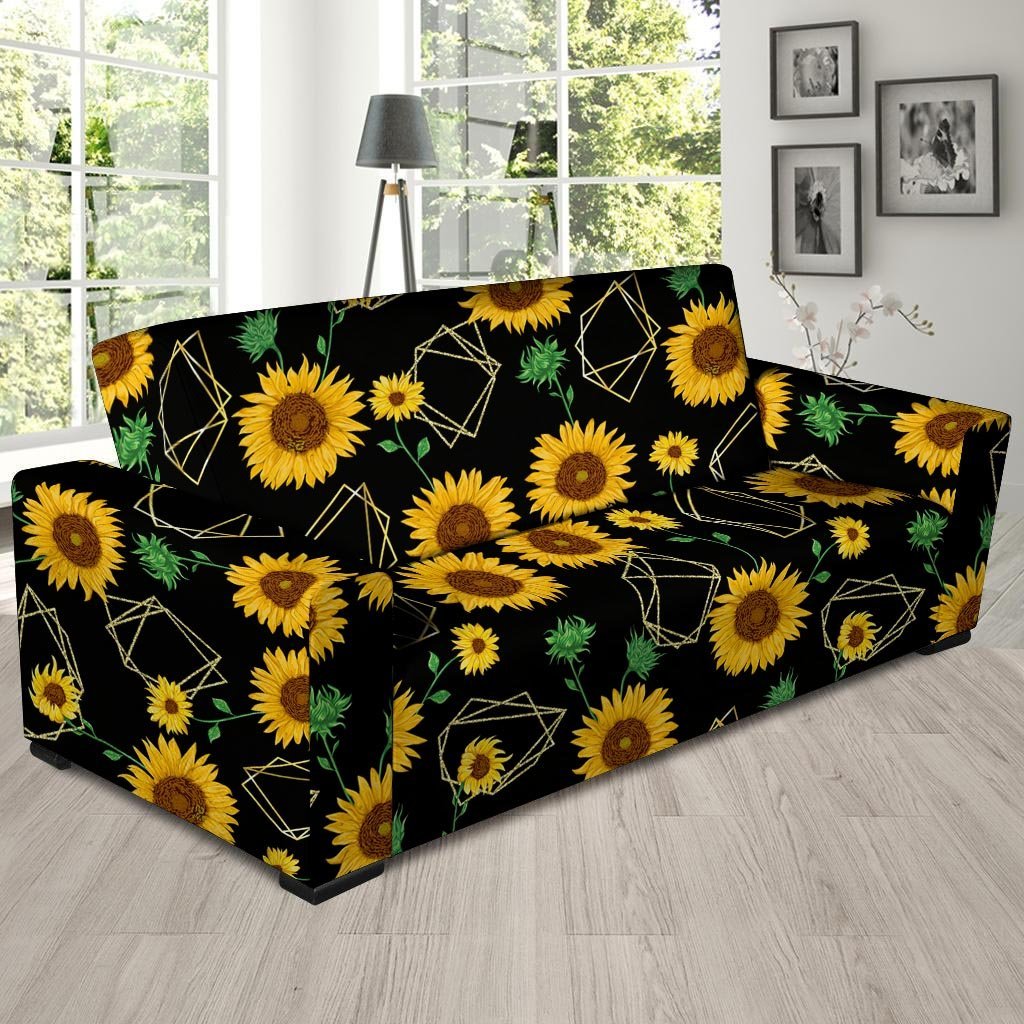 Polygonal Sunflower Sofa Cover-grizzshop