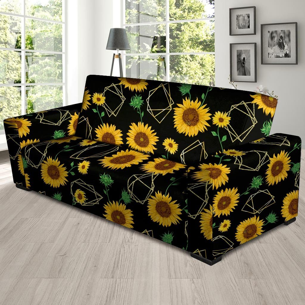 Polygonal Sunflower Sofa Cover-grizzshop