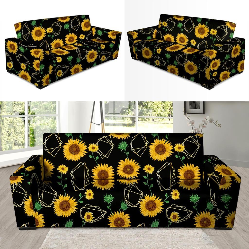 Polygonal Sunflower Sofa Cover-grizzshop