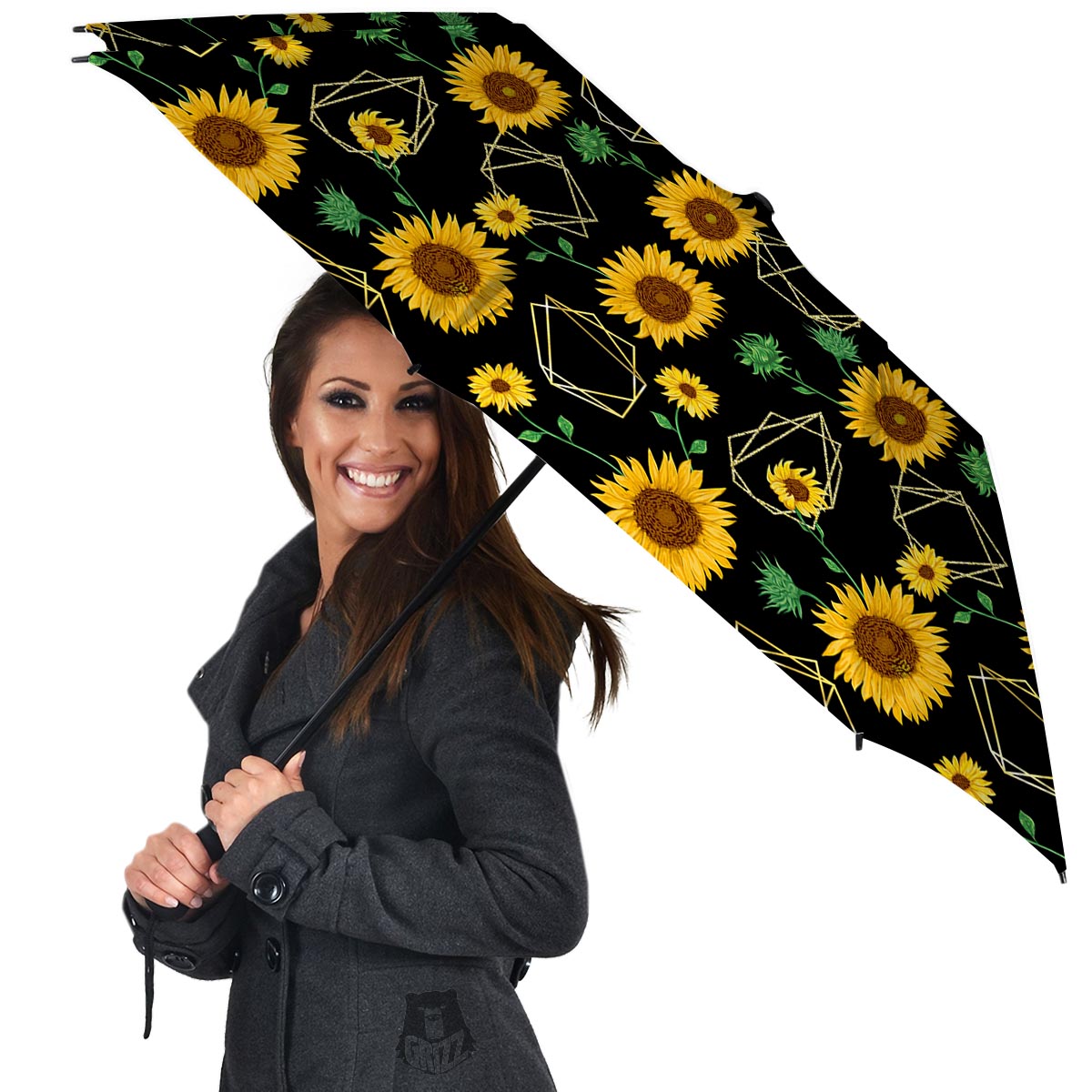 Polygonal Sunflower Umbrella-grizzshop
