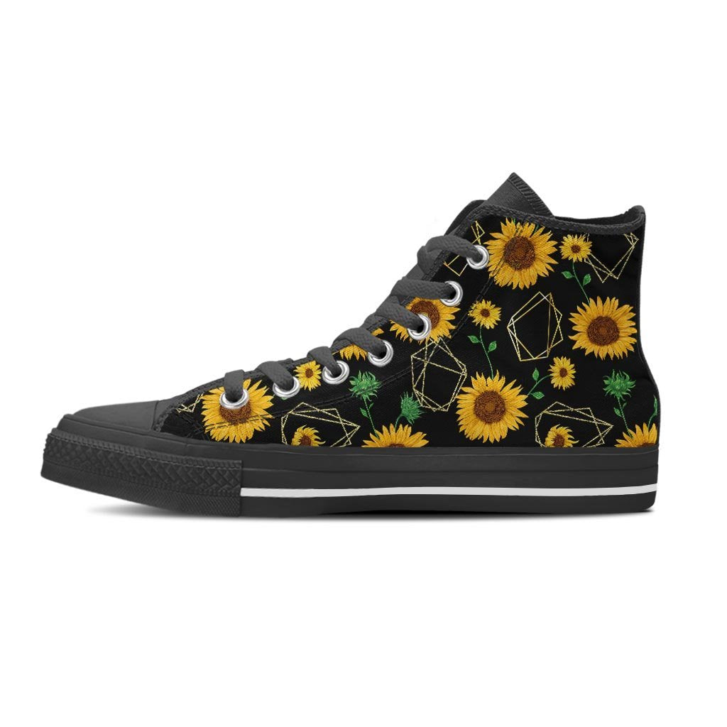 Polygonal Sunflower Women's High Top Shoes-grizzshop