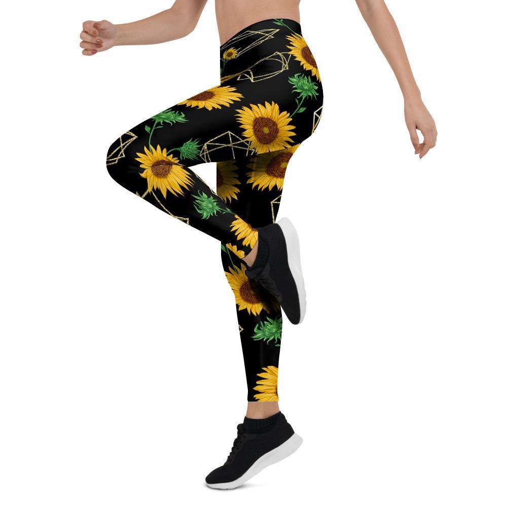 Polygonal Sunflower Women's Leggings-grizzshop