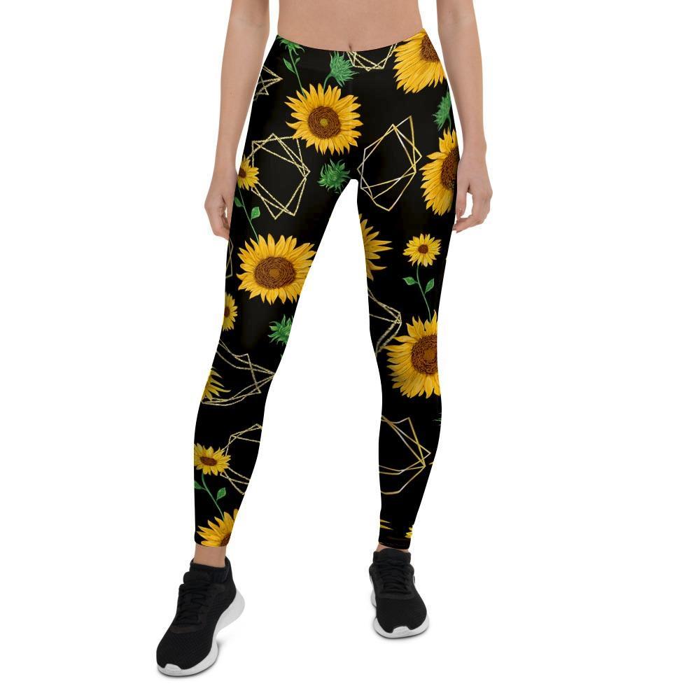 Polygonal Sunflower Women's Leggings-grizzshop