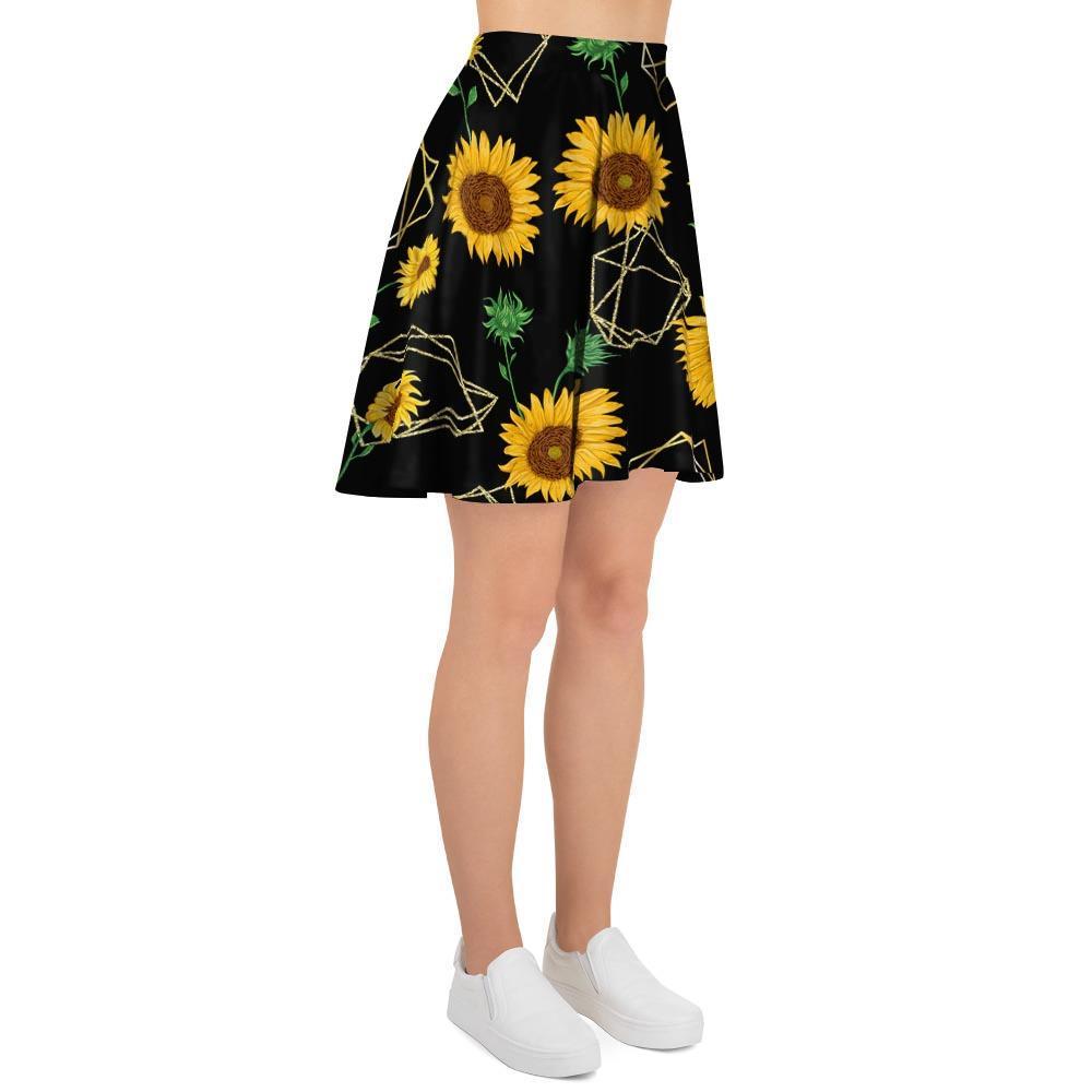 Polygonal Sunflower Women's Skirt-grizzshop