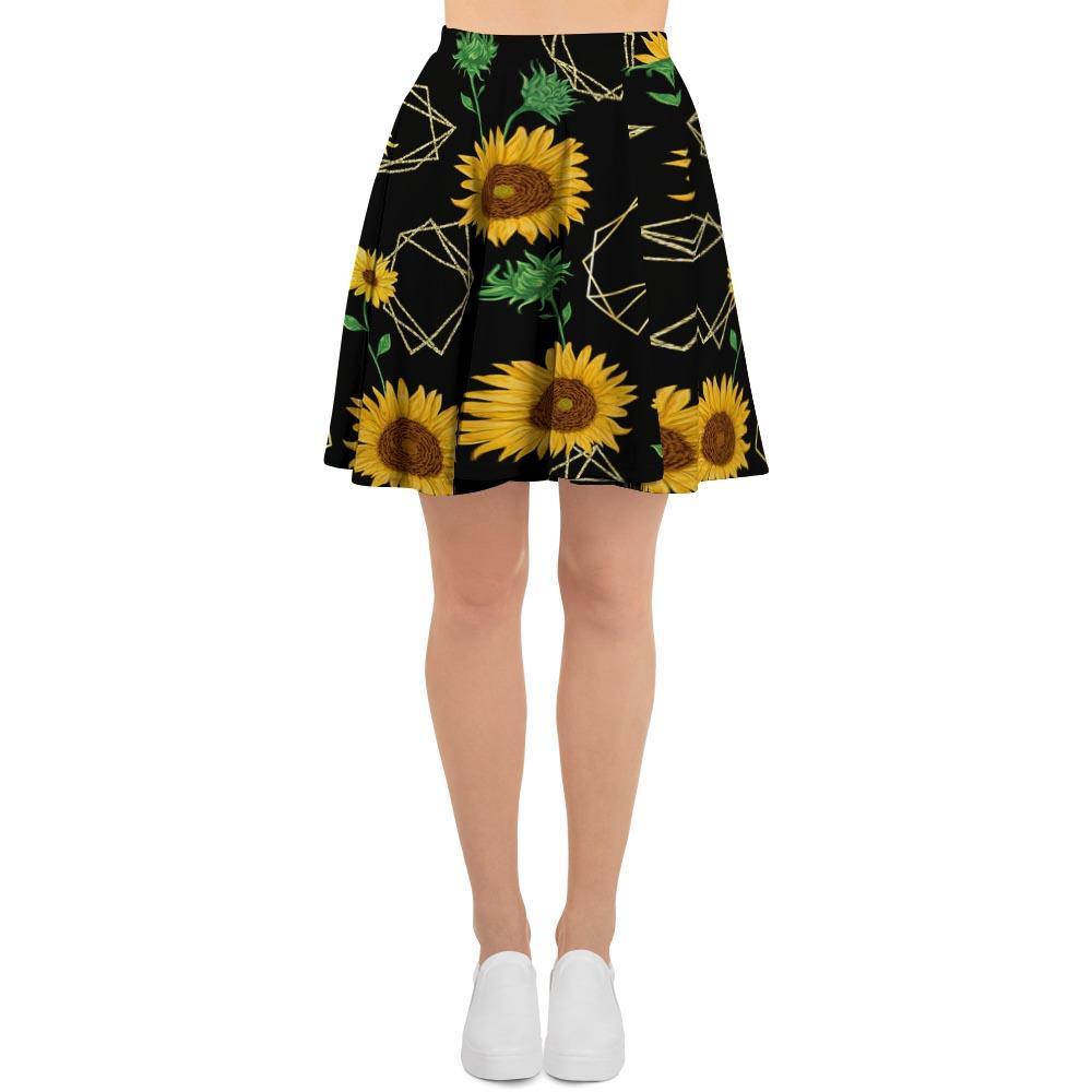 Polygonal Sunflower Women's Skirt-grizzshop