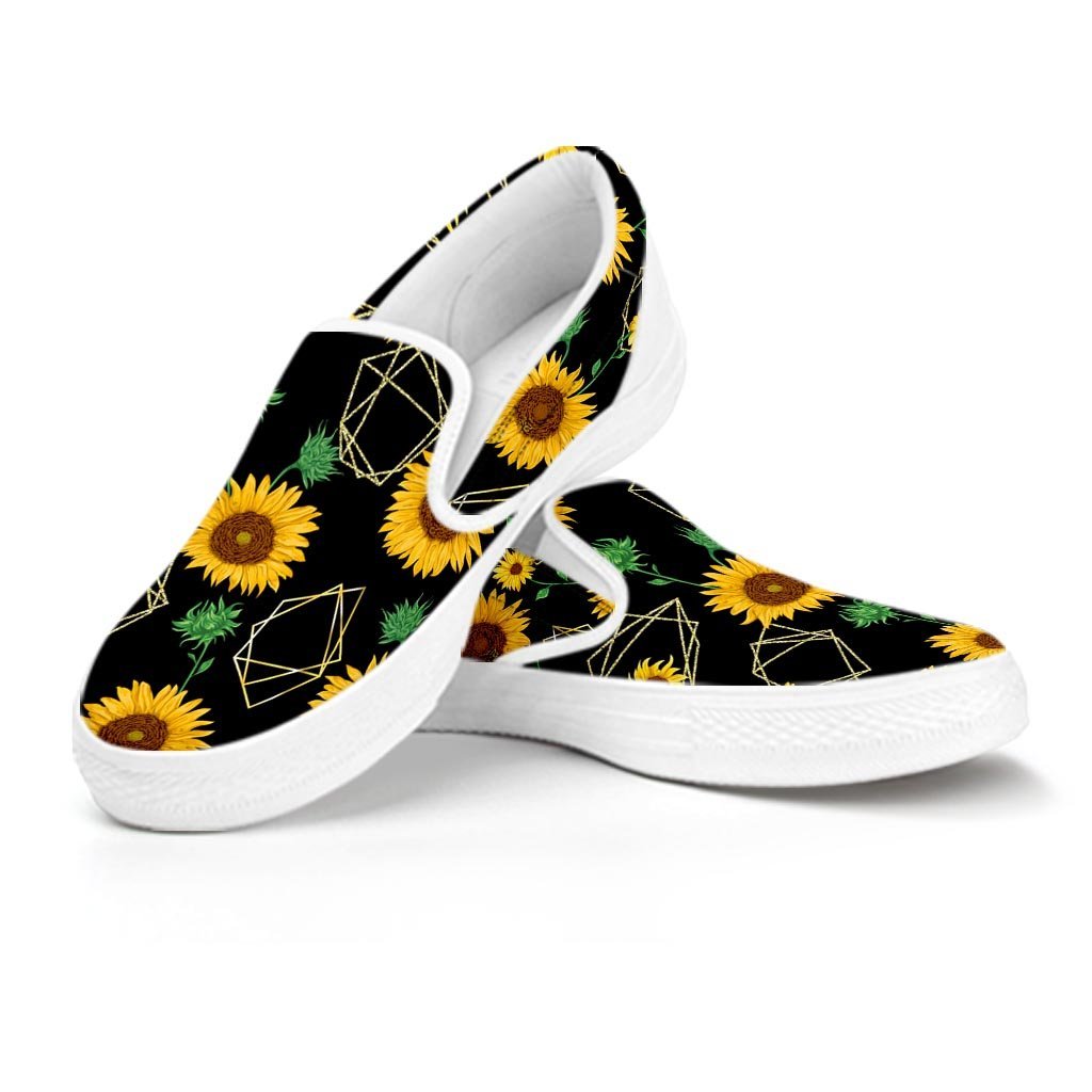 Polygonal Sunflower Women's Slip On Sneakers-grizzshop