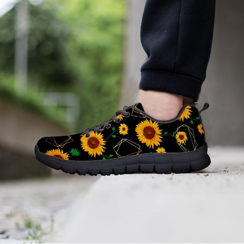 Polygonal Sunflower Women's Sneakers-grizzshop