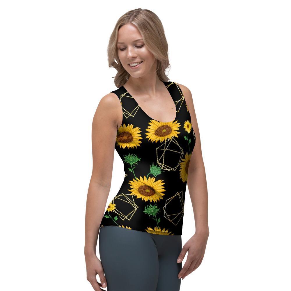 Polygonal Sunflower Women's Tank Top-grizzshop