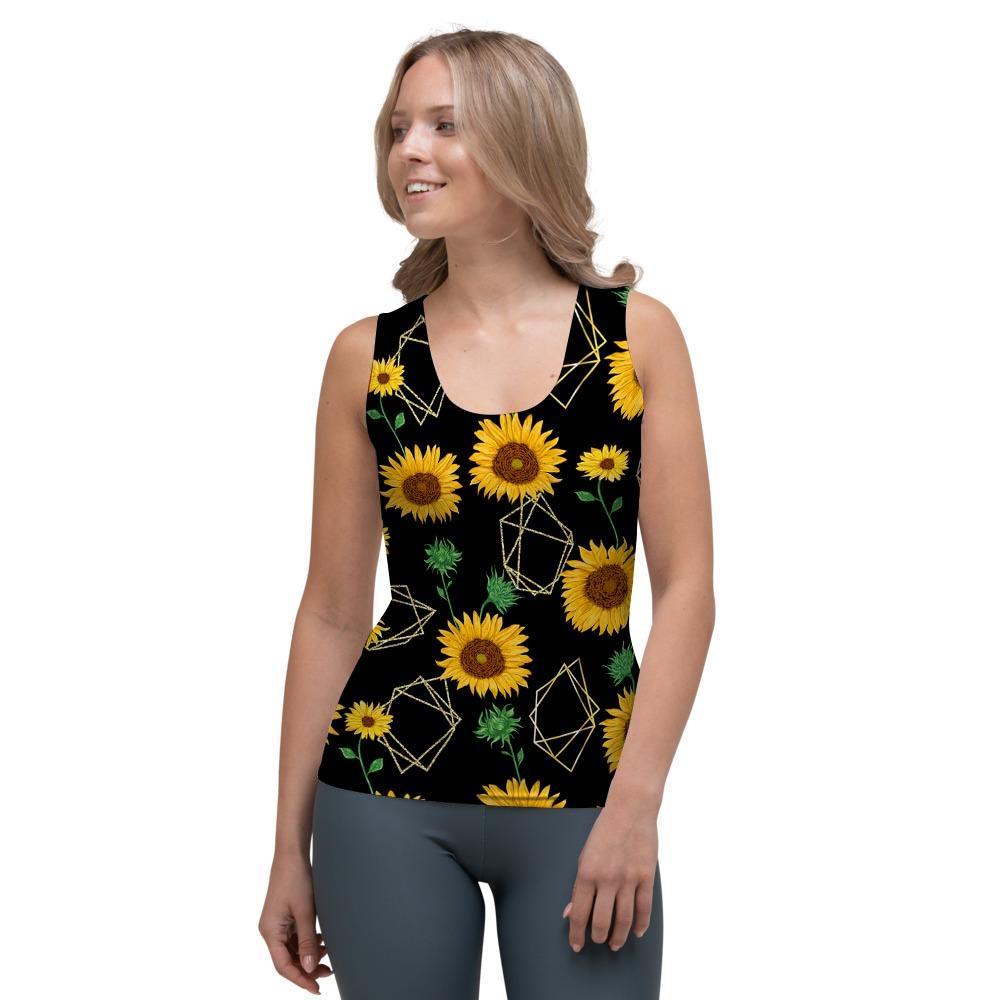 Polygonal Sunflower Women's Tank Top-grizzshop
