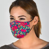 Pomegranate Floral Pattern Print Face Mask-grizzshop