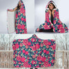 Pomegranate Floral Pattern Print Hooded Blanket-grizzshop