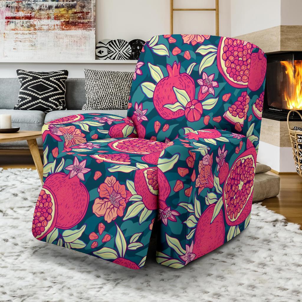 Pomegranate Floral Pattern Print Recliner Cover-grizzshop