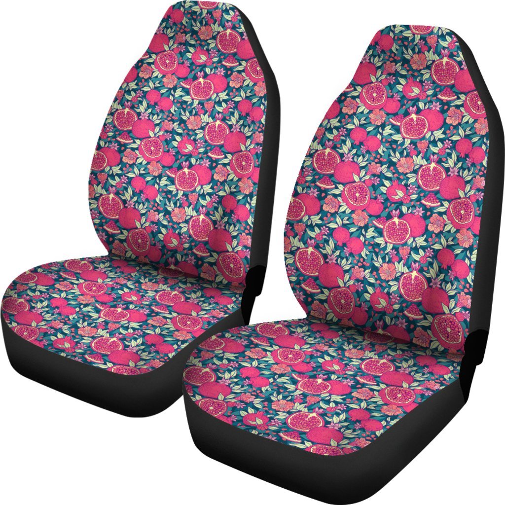 Pomegranate Floral Pattern Print Universal Fit Car Seat Cover-grizzshop