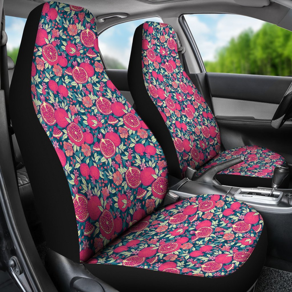 Pomegranate Floral Pattern Print Universal Fit Car Seat Cover-grizzshop