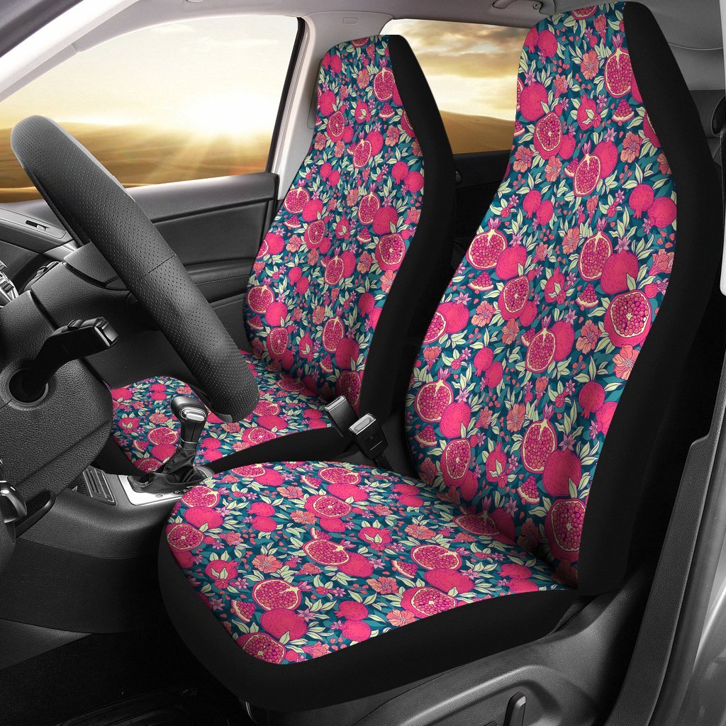 Pomegranate Floral Pattern Print Universal Fit Car Seat Cover-grizzshop