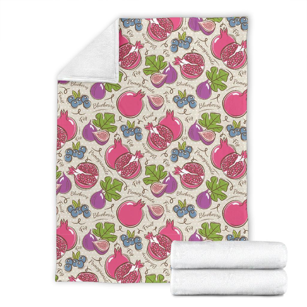 Pomegranate Fruit Pattern Print Blanket-grizzshop