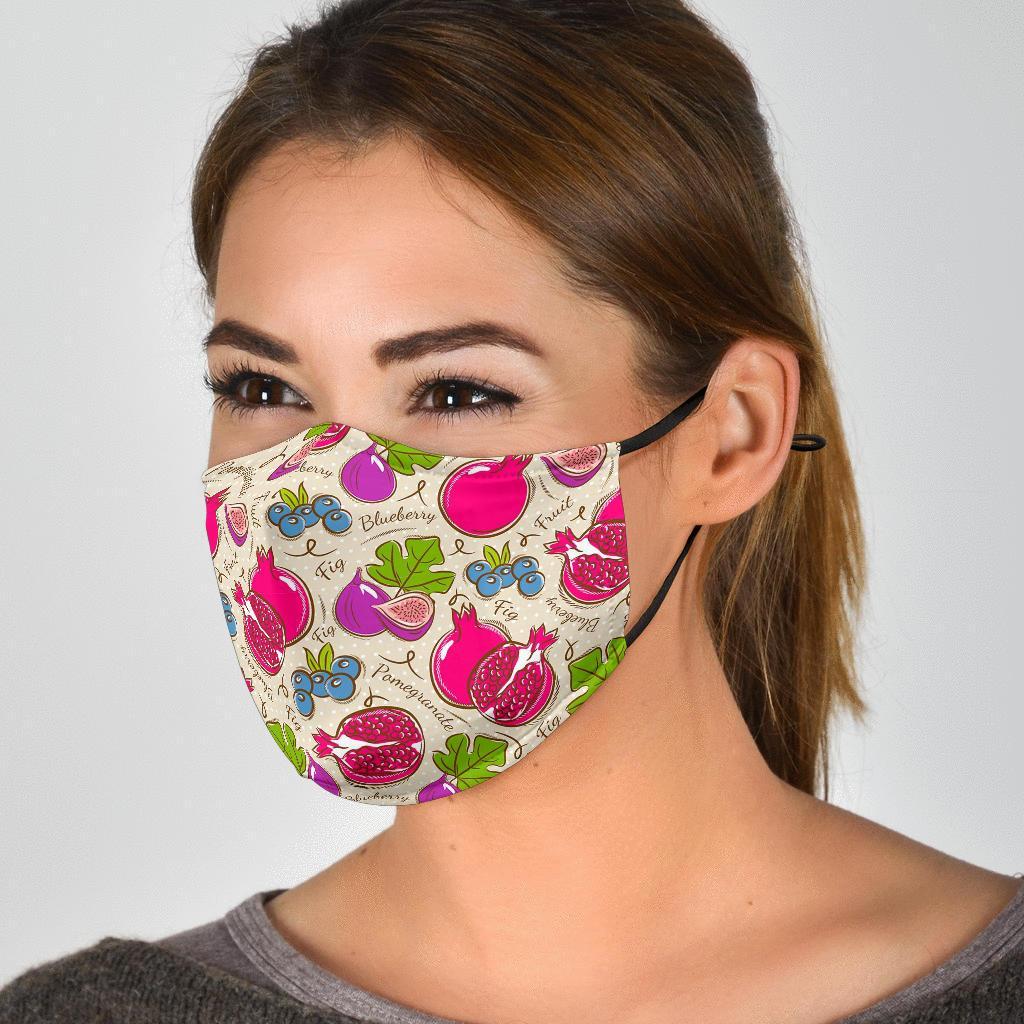 Pomegranate Fruit Pattern Print Face Mask-grizzshop