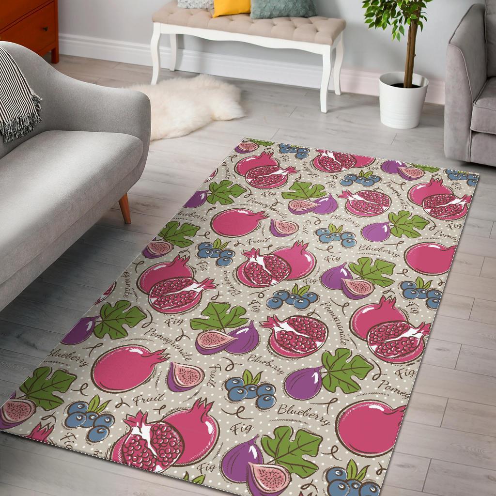 Pomegranate Fruit Pattern Print Floor Mat-grizzshop