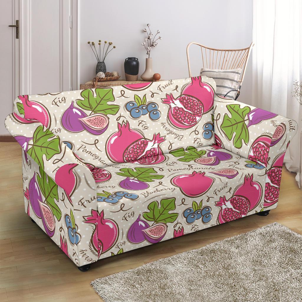 Pomegranate Fruit Pattern Print Loveseat Cover-grizzshop