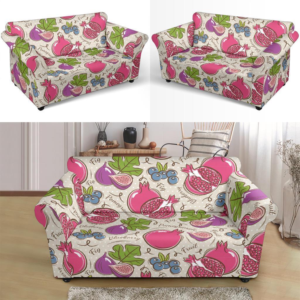 Pomegranate Fruit Pattern Print Loveseat Cover-grizzshop