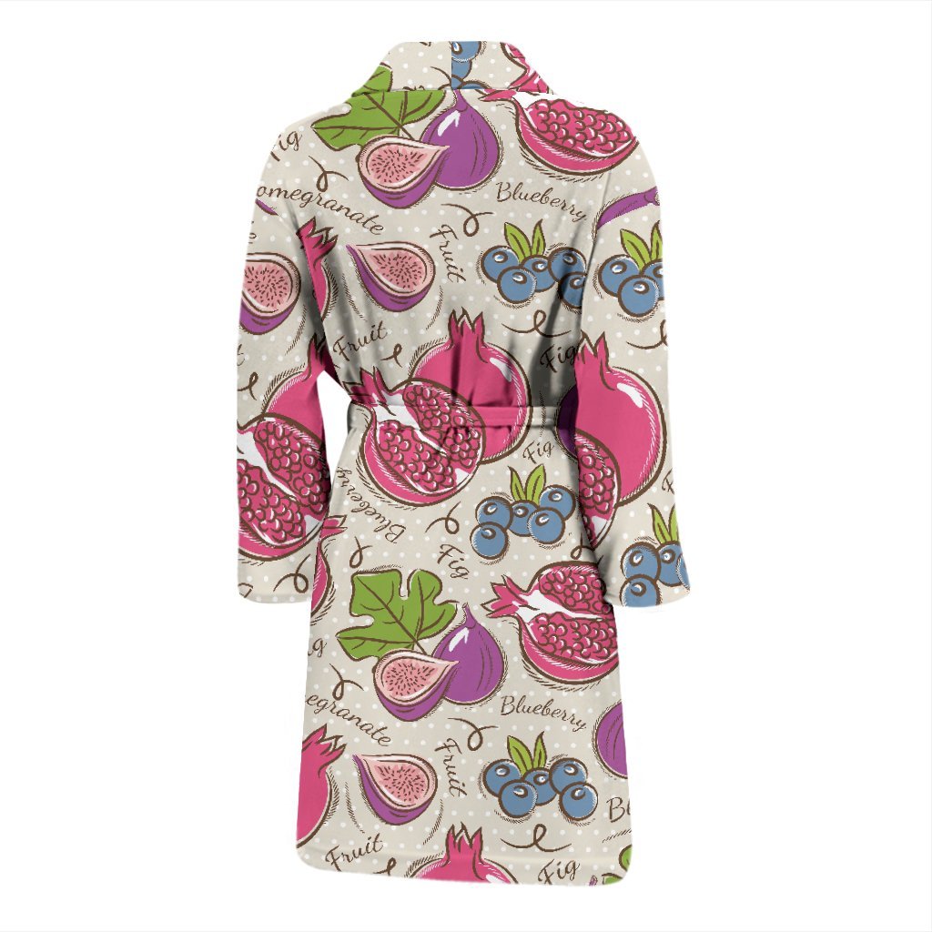 Pomegranate Fruit Pattern Print Men Long Robe-grizzshop