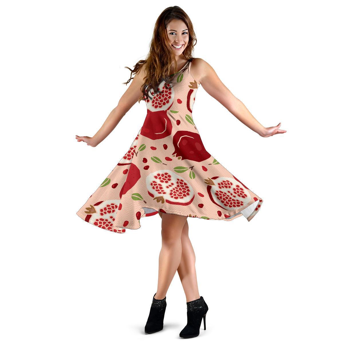 Pomegranate Pattern Print Dress-grizzshop