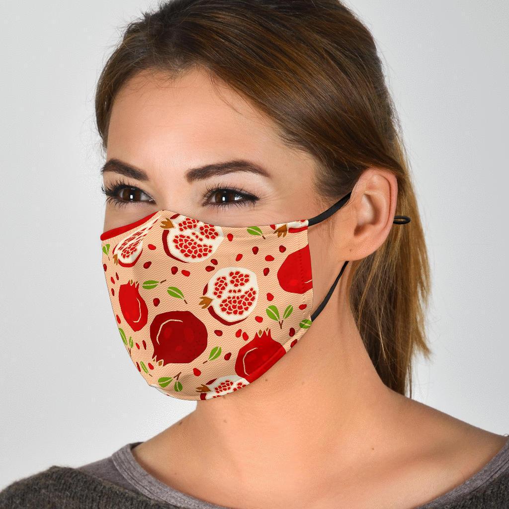 Pomegranate Pattern Print Face Mask-grizzshop