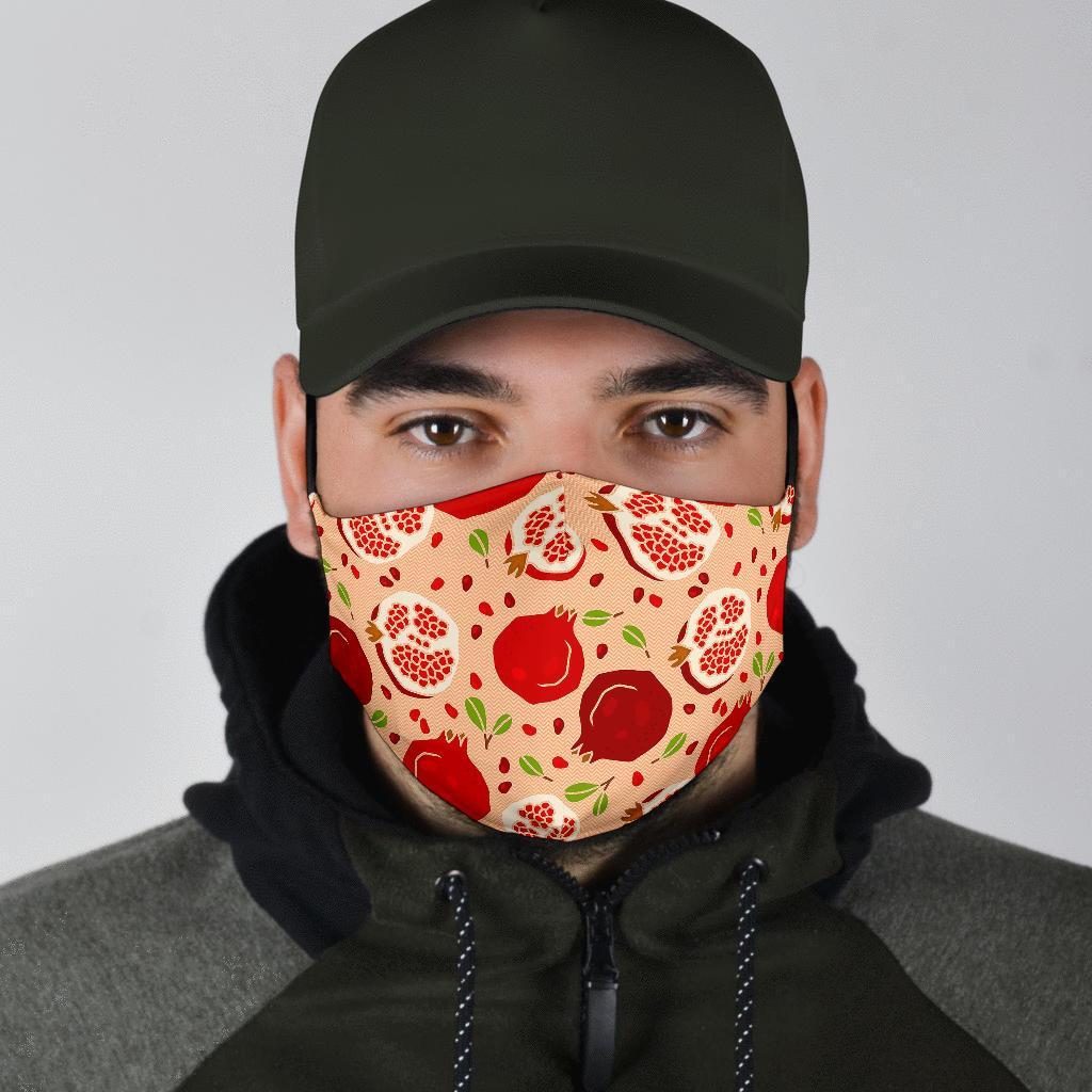 Pomegranate Pattern Print Face Mask-grizzshop