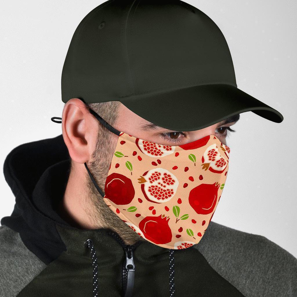 Pomegranate Pattern Print Face Mask-grizzshop