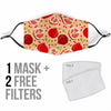 Pomegranate Pattern Print Face Mask-grizzshop