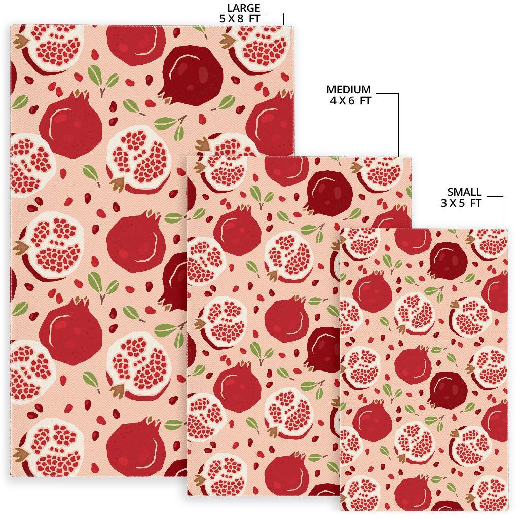 Pomegranate Pattern Print Floor Mat-grizzshop