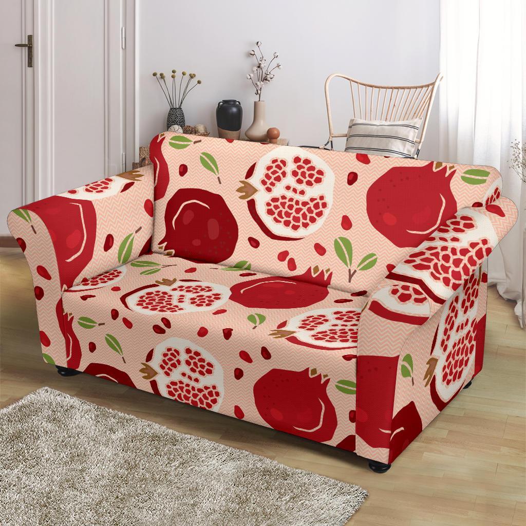 Pomegranate Pattern Print Loveseat Cover-grizzshop