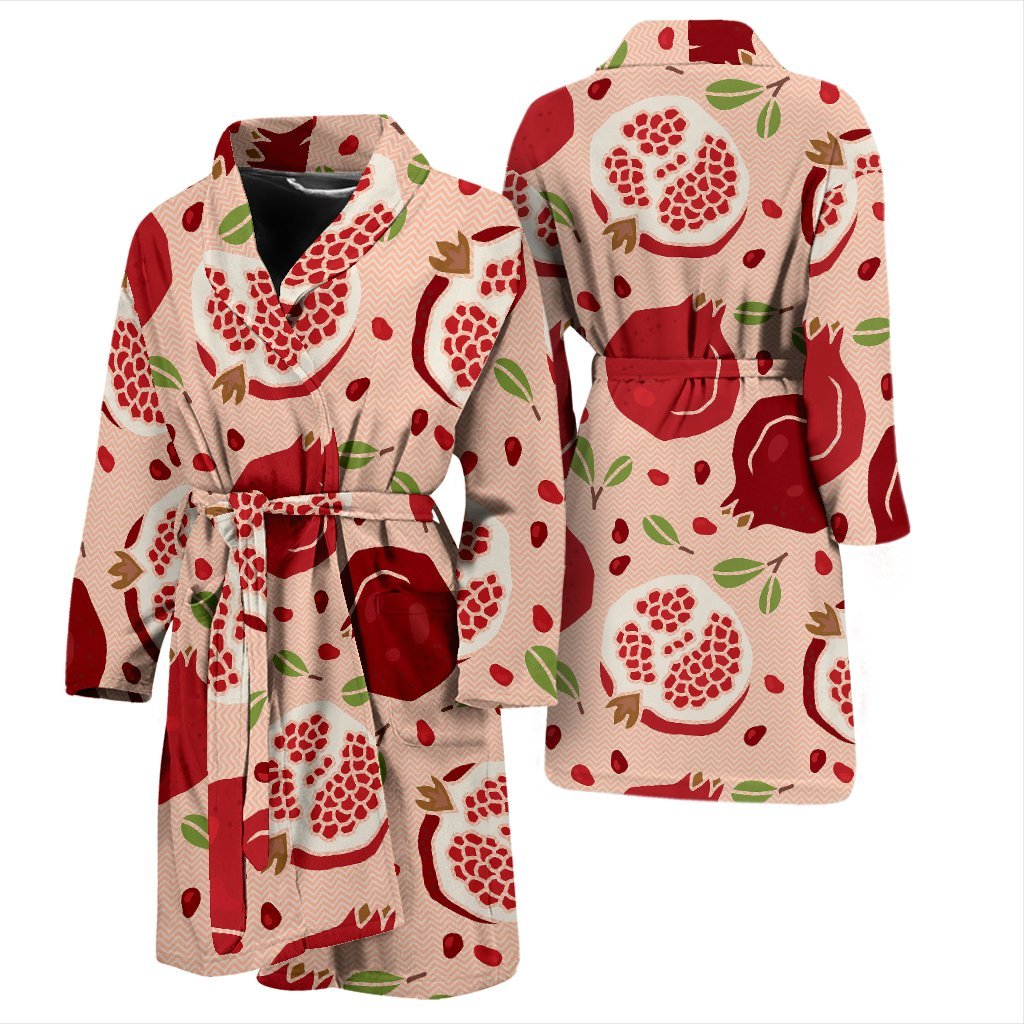 Pomegranate Pattern Print Men Long Robe-grizzshop