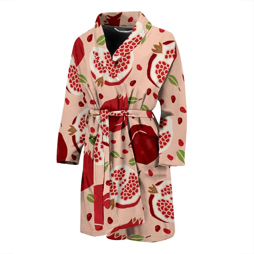 Pomegranate Pattern Print Men Long Robe-grizzshop