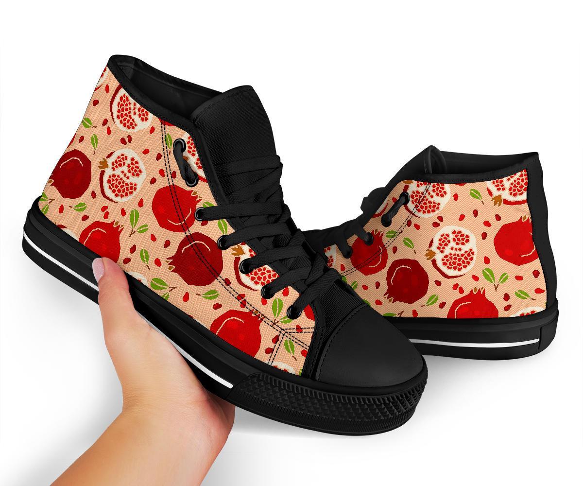 Pomegranate Pattern Print Men Women's High Top Shoes-grizzshop