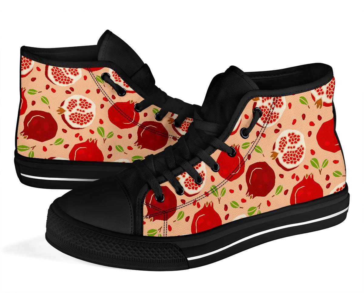 Pomegranate Pattern Print Men Women's High Top Shoes-grizzshop