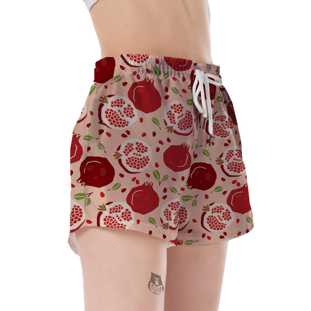 Pomegranate Pattern Print Women's Shorts-grizzshop
