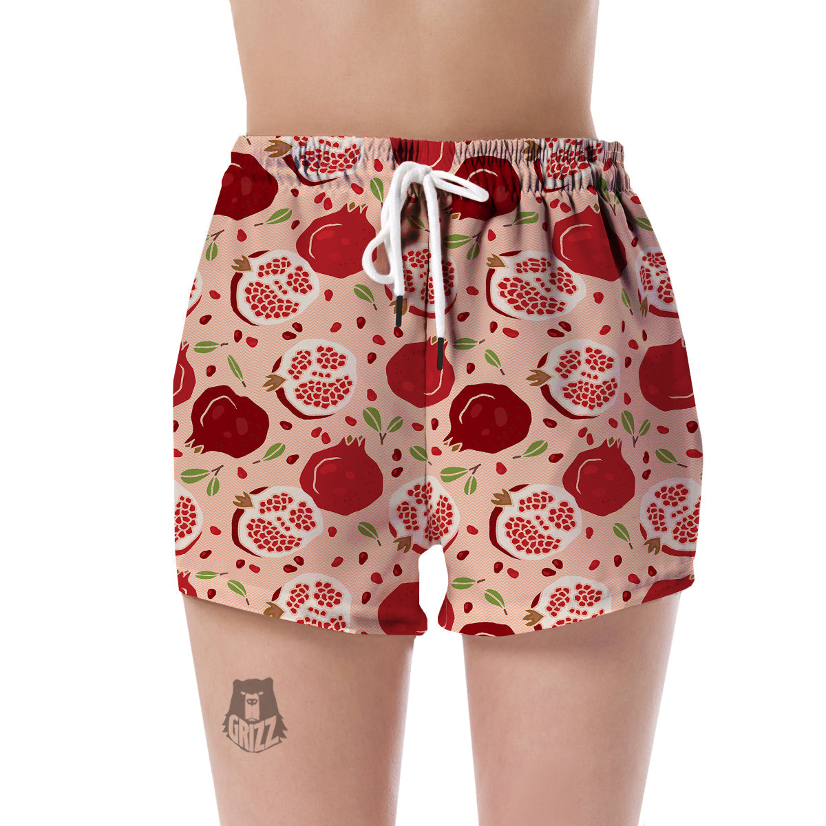 Pomegranate Pattern Print Women's Shorts-grizzshop