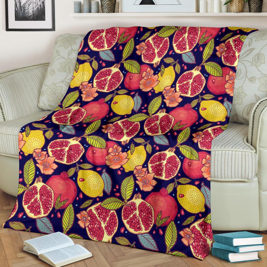 Pomegranate Print Pattern Blanket-grizzshop