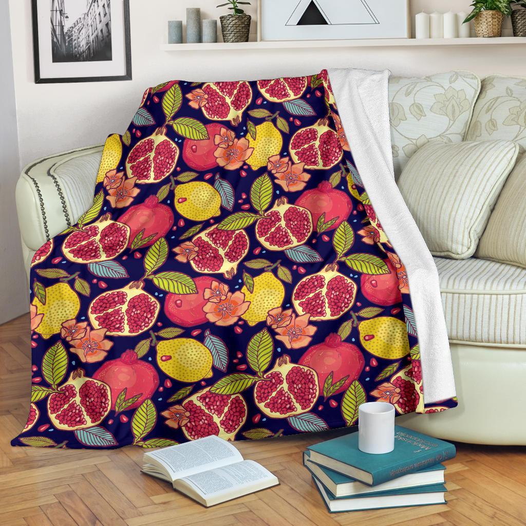 Pomegranate Print Pattern Blanket-grizzshop