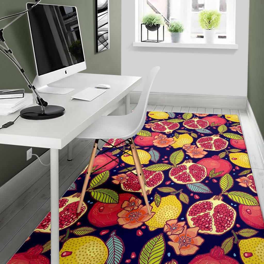 Pomegranate Print Pattern Floor Mat-grizzshop