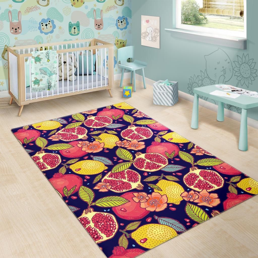 Pomegranate Print Pattern Floor Mat-grizzshop