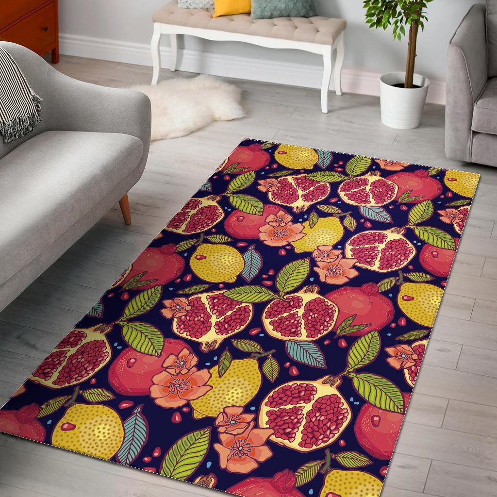 Pomegranate Print Pattern Floor Mat-grizzshop