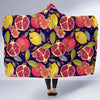 Pomegranate Print Pattern Hooded Blanket-grizzshop