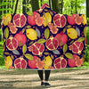 Pomegranate Print Pattern Hooded Blanket-grizzshop