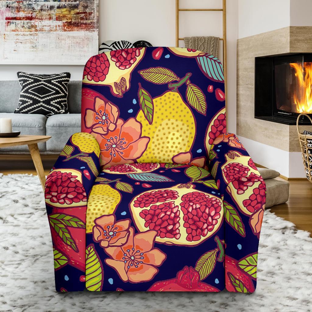 Pomegranate Print Pattern Recliner Cover-grizzshop