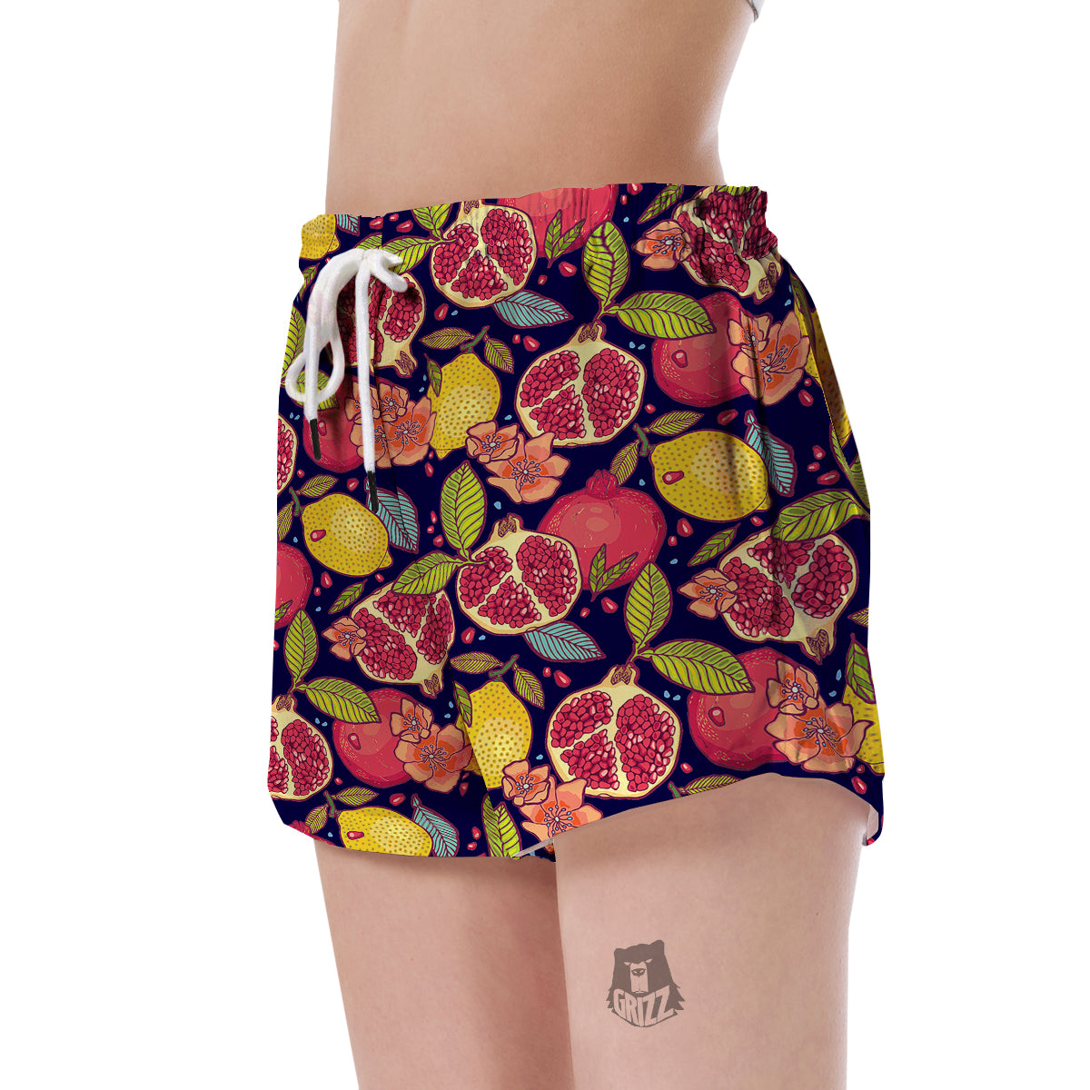 Pomegranate Print Pattern Women's Shorts-grizzshop
